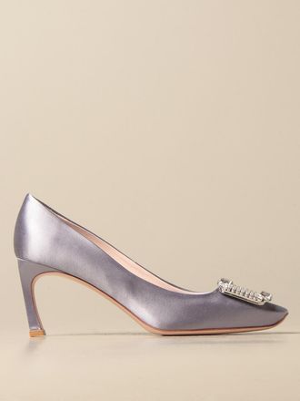 Roger Vivier D&eacute;collet&eacute; Trompette Crystall in raso