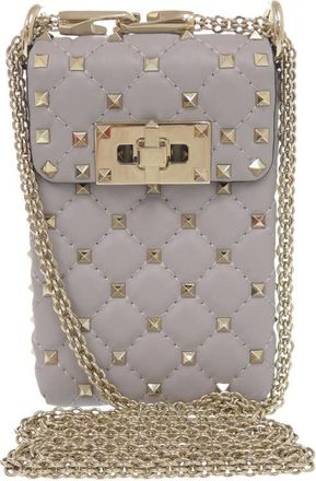 Valentino Pre-owned Valentino Lambskin Rockstud Spike Phone Case Crossbody Ladies YG3IQH6UK2ML43EL
