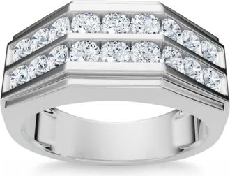 Pompeii3 1/2Ct Mens Diamond High Polished Wedding Ring Lab Grown Anniversary Band