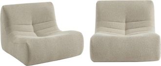 Sweeek Sof&aacute; modular en borreguito texturizado, 2 plazas, beige