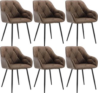 Woltu Woltu - Suite 6 Una Silla Acolchada Moderna Para Patas De Metal En La Cocina O Sala De Estar. Pu Retro Marrone Oscuro