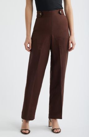 Anne Klein Pull-On Crop Wide Leg Pants in Dark Chocolate at Nordstrom, Size X-Large