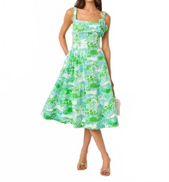 Lilly Pulitzer Nelly Stretch Midi Dress In Capri Blue Galloping Gals