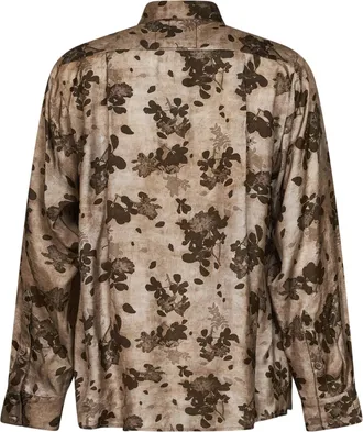Uma Wang Mens Shirt Moulay Tab Tan-Brown Beige Viscose
