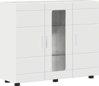 vidaXL Sideboard High gloss white 55.5 x 29 x 100 cm Engineered wood vidaXL