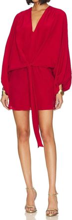 Azeeza Calla Mini Silk Dress In Cherry