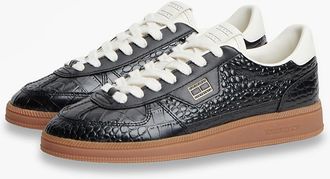 Tommy Hilfiger Womens Tommy Jeans Leather Skater Sneaker - Black - US 6.5 / EU 37
