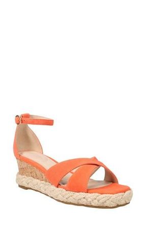 Pelle Moda Pippen Ankle Strap Wedge Slide Sandal in Tangerine at Nordstrom Rack, Size 5.5