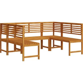 vidaXL Conjunto De Bancos De Jard&iacute;n 5 Pcs Marr&oacute;n Vidaxl