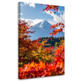Feeby Cuadro Sobre Lienzo, Monte Fuji Paisaje Naturaleza, 80x120
