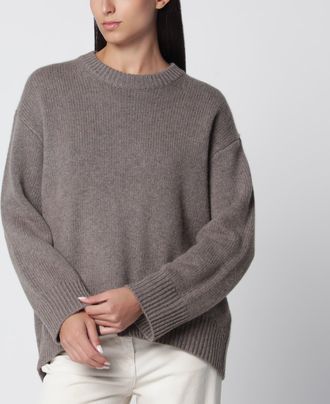 Lisa Yang Maglione Noor girocollo in cashmere color tartufo