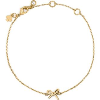 Kate Spade New York mini bow pendant necklace in Gold at Nordstrom