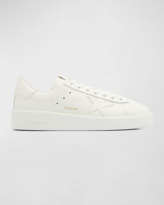 Golden Goose Mens Purestar Tonal Leather Low-Top Sneakers
