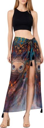 Ranee&rsquo;s Animal Print Long Sarong in Green at Nordstrom Rack