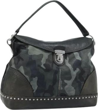 Prada Pre-owned Shoulder Bags, female, Green, Size: ONE SIZE Pre-owned Vintage Nylon Shoulder Bag
