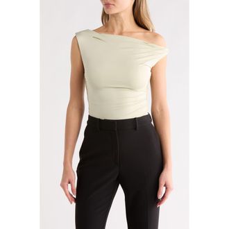 Blu Pepper One-Shoulder Top in Light Olive at Nordstrom Rack, Size Medium