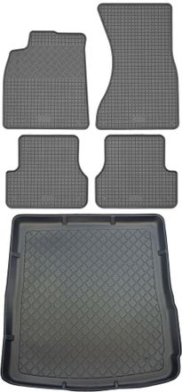 OEM Audi A6 C7 Avant Kombi (5 Puertas) De 09.2011 A 08.2018 Set - Alfombrillas De Goma Para Coche + Alfombrilla Para Maletero