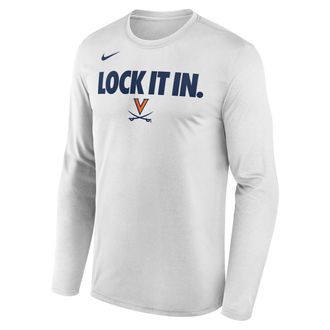Nike Virginia 2026 On-Court Bench Nike Mens Dri-FIT College Long-Sleeve T-Shirt in White | M22284P870UNVA-WHT
