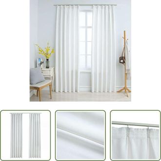 vidaXL Tende con ganci - Tende Oscuranti con Ganci 2 pz Avorio 140x245 cm