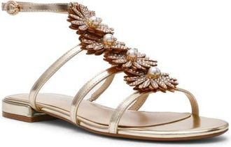 Betsey Johnson Joyce Ankle Strap Sandal in Gold at Nordstrom, Size 10