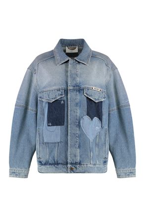 Moschino Womens Denim Jacket - Light Grey Cotton - Size EU 42 (Womens)
