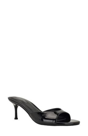 Calvin Klein Vixie Slide Sandal in Black Patent at Nordstrom, Size 9.5