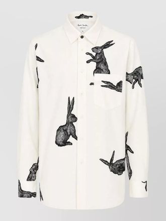 Paul Smith animal print shirt chest pocket long sleeves