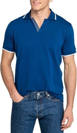 ConStruct Slim Fit Solid Johnny Collar Short Sleeve Polo in Navy at Nordstrom, Size Xx-Large