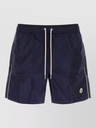 Moncler nylon swim shorts side stripes back pocket