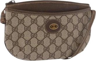 Gucci Pre-owned Vintage Cross Body Bag - Dames - Vintage Schoudertas - Beige - ONE Size - Leer - Vintage