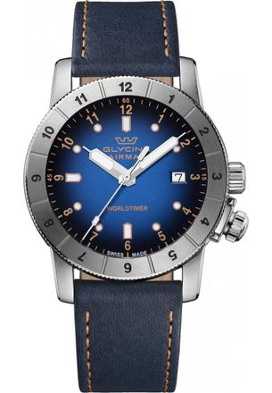 Glycine GL1022 Mens Worldtimer Watch - Silver