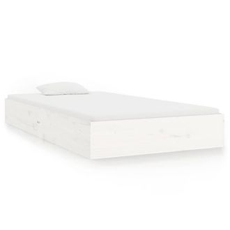 Berkfield Home Bed Frame White Solid Wood 90x200 cm