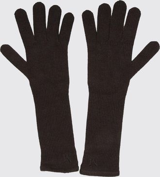 Max Mara Jock Ribbed Gloves in 100% Cashmere with Embroidered Logo
