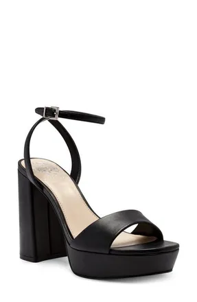 Vince Camuto Pendry Ankle Strap Platform Sandal in Black at Nordstrom, Size 9.5