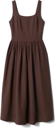 & Other Stories Cotton Fit & Flare Dress in Brown Dark at Nordstrom, Size 12