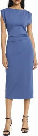 Maggy London Ruched Cap Sleeve Dress in Vintage Indigo at Nordstrom Rack, Size X-Small