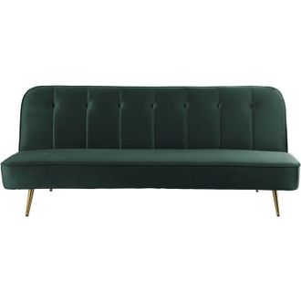 Habitat et Jardin Sof&aacute; Cama/clic Clac Terciopelo james - 180 X 83 X 75 Cm - 3 Plazas - Verde Oscuro