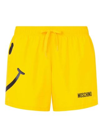 Moschino Short-Length Swim Shorts With Bold Smiley Face Graphic