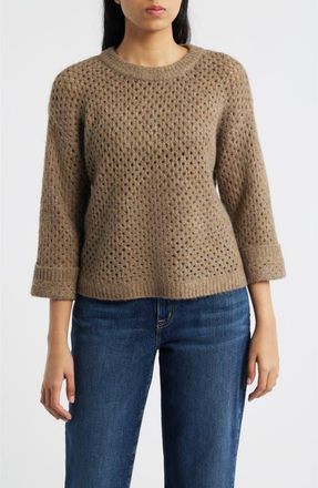 Wit & Wisdom Open Stitch Cuffed Sweater in Toasted Buckwheat at Nordstrom, Size X-Large
