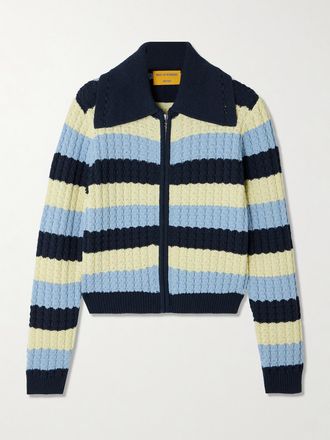 Guest In Residence Giacca In Misto Cotone E Seta A Trecce E Righe Kirby - Verde