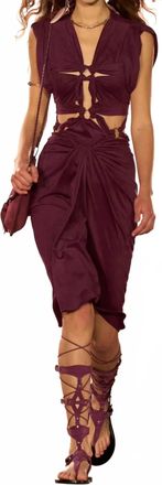 Isabel Marant Sirena Midi Dress In Burgundy