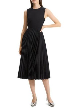 Theory Pleat Skirt Midi Dress in Black at Nordstrom Rack, Size 0