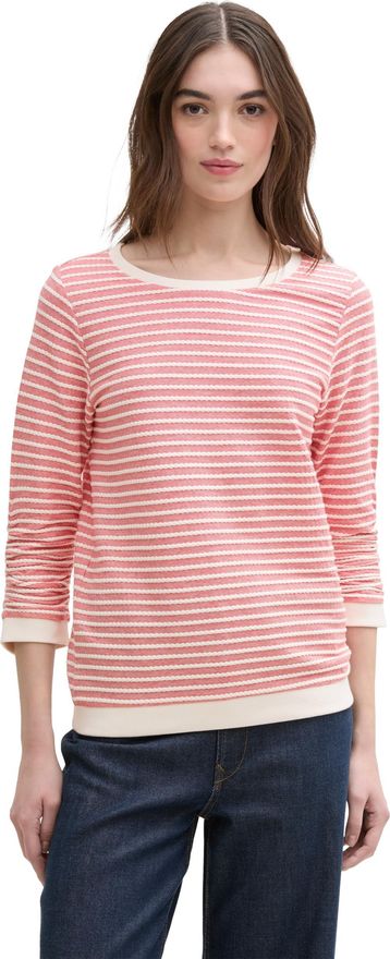 TOM TAILOR Denim Strickpullover – Gestreift, Aus Recyceltem Polyester