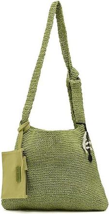 Free People Coastal Crush Straw Tote Handbags Matcha