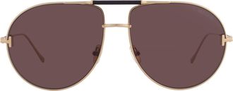 Tom Ford Brown Pilot Unisex Sunglasses FT1308 30E 62