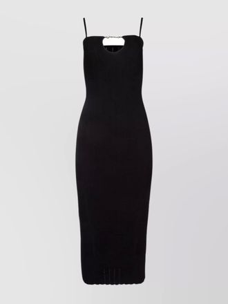 Jacquemus ribbed knit sleeveless cutout midi dress