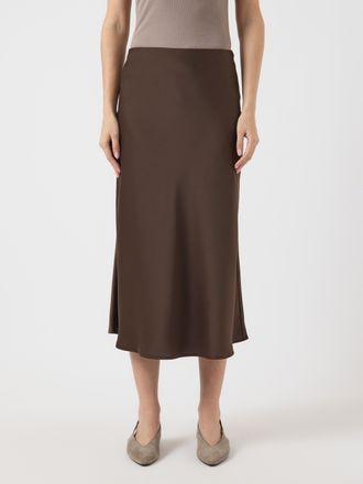 Y.A.S Midirock Y.A.S YASPELLA HW MIDI SKIRT S. NOOS, Damen, Gr. XL (42), braun (chocolate braun), Web, Obermaterial: 97% Polyester, 3% Elasthan, unifarben, 