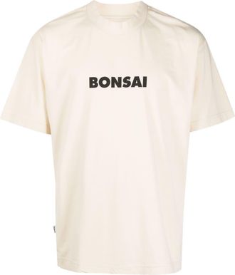 BONSAI logo-print cotton T-shirt - men - Cotton - S - Neutrals