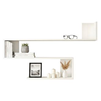 Dmora Estante Albareto, 3 Niveles, 120x15x71h Cm Blanco