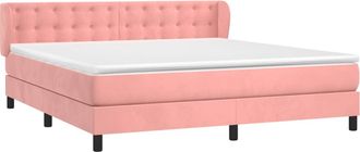 vidaXL Vidaxl - Cama Box Spring Con Colch&oacute;n Terciopelo Rosa 180x200 Cm